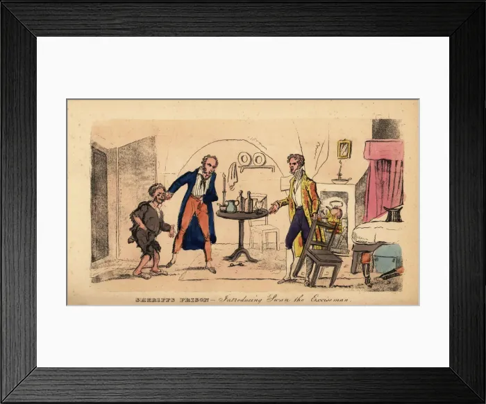 Framed Print : Irish gentleman in his cell, Dublin prison, 1821 Framed Print : Irish gentleman in his cell, Dublin prison, 1821