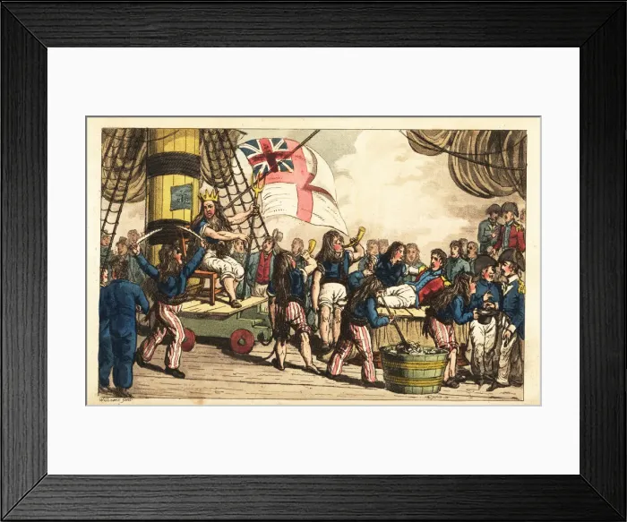 Framed Print : Captain Newcome is shaved roughly on the Equator in Framed Print : Captain Newcome is shaved roughly on the Equator in