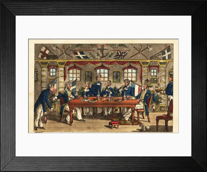 Framed Print : Midshipman Newcome bowing as he leaves dinner in Framed Print : Midshipman Newcome bowing as he leaves dinner in