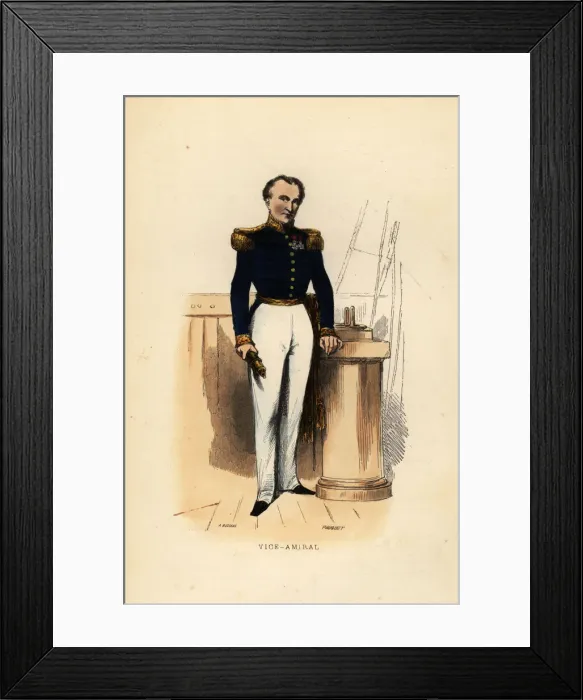 Framed Print : Vice admiral in the French Navy, 1844 Framed Print : Vice admiral in the French Navy, 1844