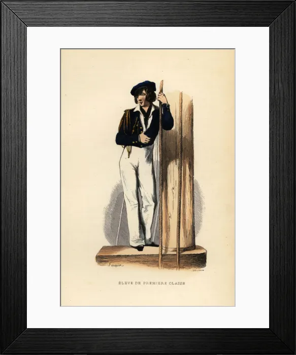 Framed Print : Uniform of a naval student of the first grade, 1844 Framed Print : Uniform of a naval student of the first grade, 1844