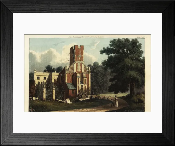 Framed Print : Bunney Hall or Bunny Hall, Nottinghamshire, 1825 Framed Print : Bunney Hall or Bunny Hall, Nottinghamshire, 1825