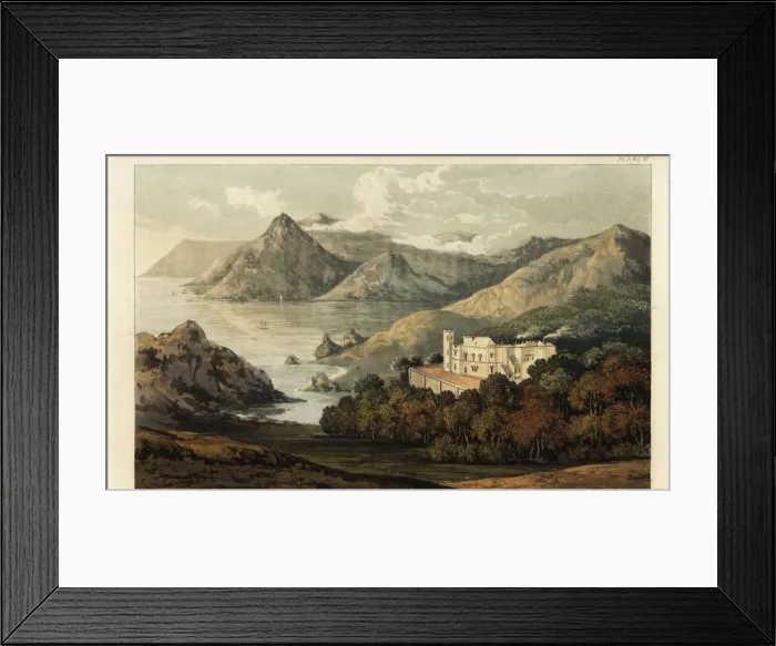 Framed Print : Watermouth, Devon, the seat of Joseph Davie Bassett Framed Print : Watermouth, Devon, the seat of Joseph Davie Bassett