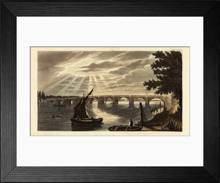 Framed Print : Vauxhall Bridge on the River Thames in 1817 Framed Print : Vauxhall Bridge on the River Thames in 1817