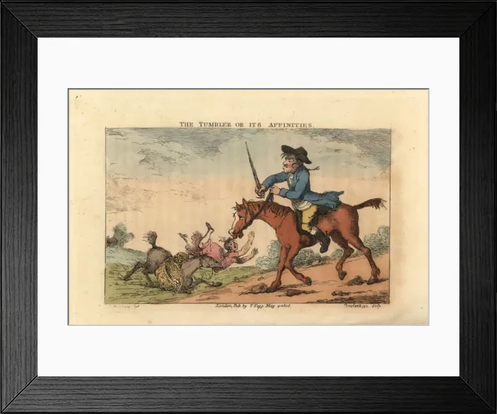Framed Print : Regency man with a cudgel riding a horse prone to tumbling Framed Print : Regency man with a cudgel riding a horse prone to tumbling