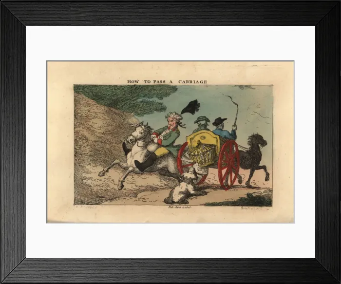 Framed Print : Regency gentleman losing control of his horse Framed Print : Regency gentleman losing control of his horse