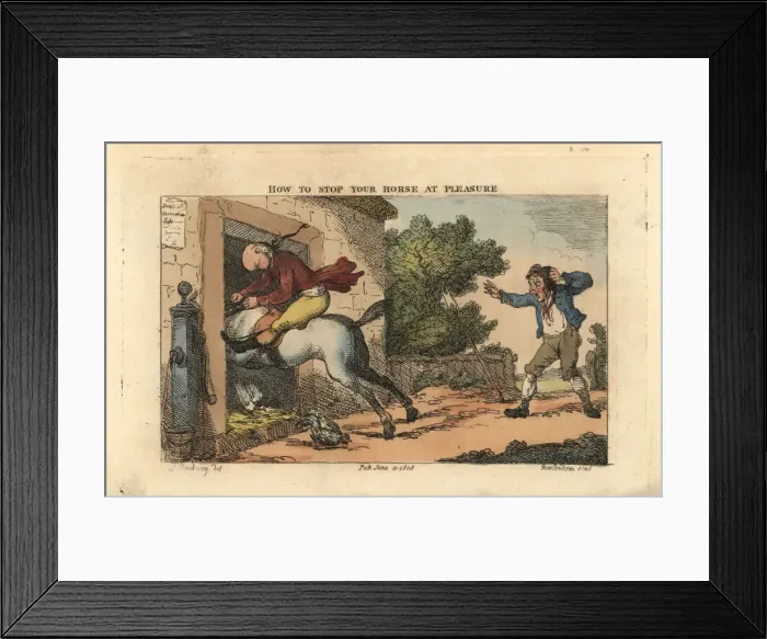 Framed Print : Regency gentleman on a horse that has bolted Framed Print : Regency gentleman on a horse that has bolted