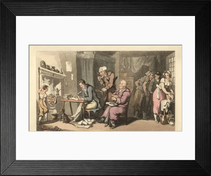 Framed Print : English gentleman writing a begging letter in a decrepit Framed Print : English gentleman writing a begging letter in a decrepit