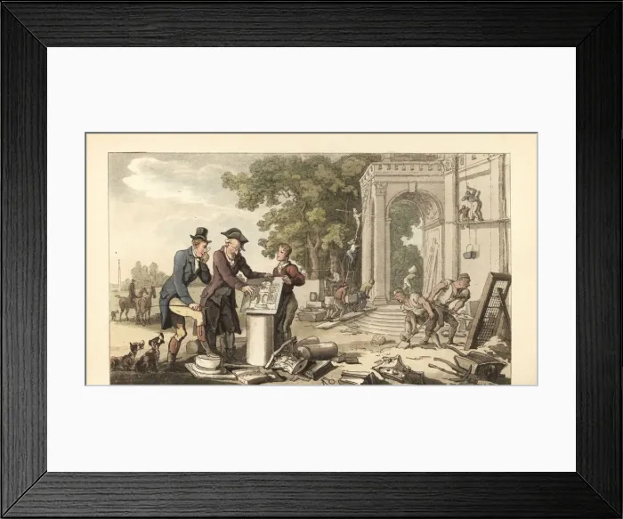 Framed Print : Young English gentleman constructing a stately home Framed Print : Young English gentleman constructing a stately home