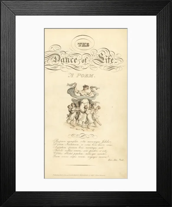 Framed Print : Title page with calligraphic title and vignette Framed Print : Title page with calligraphic title and vignette