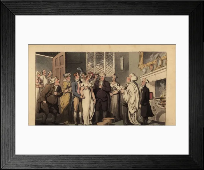 Framed Print : English gentleman marrying his bride in a stately home Framed Print : English gentleman marrying his bride in a stately home