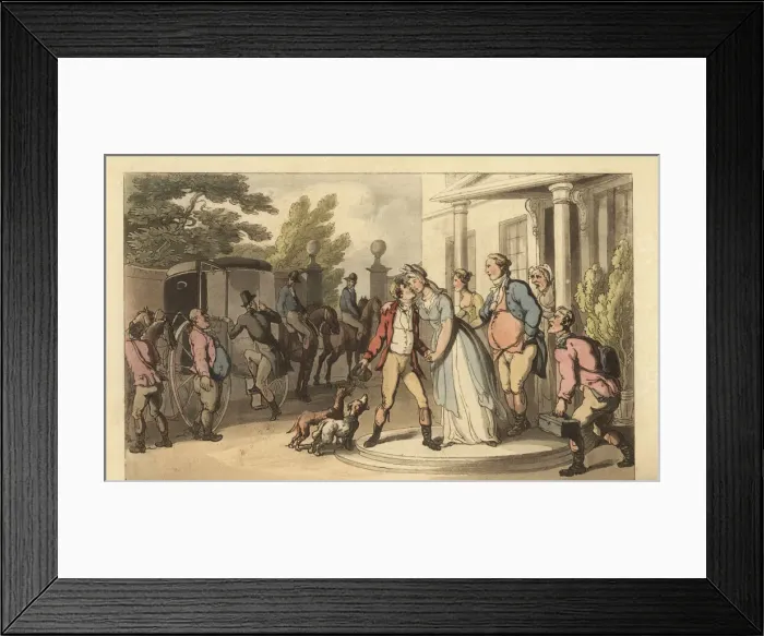 Framed Print : Young English gentleman leaving his family to go Framed Print : Young English gentleman leaving his family to go