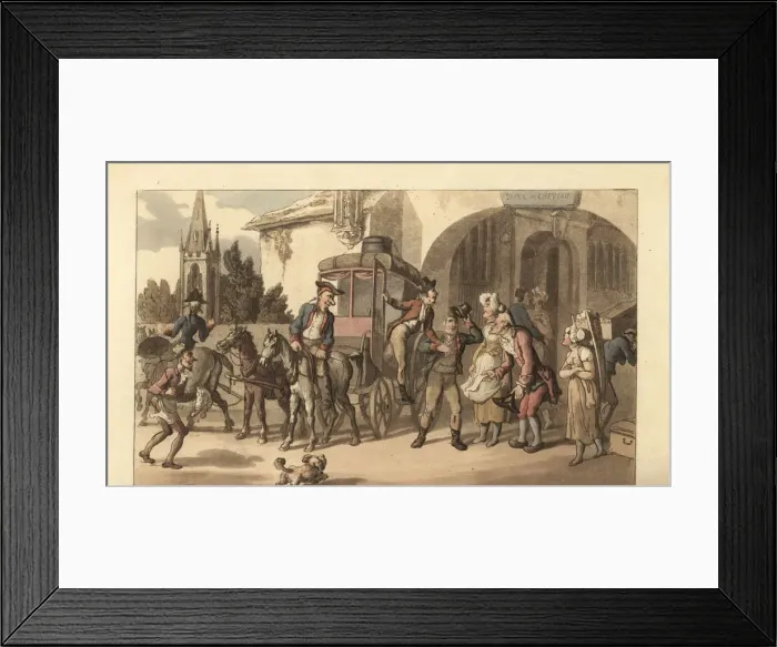 Framed Print : Young English gentleman arriving at a French posthouse Framed Print : Young English gentleman arriving at a French posthouse