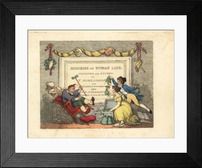 Framed Print : Calligraphic title page with vignette of the Skeleton Framed Print : Calligraphic title page with vignette of the Skeleton