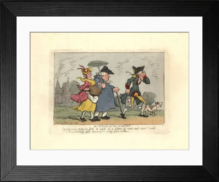 Framed Print : Man and woman lost in the countryside in a night storm Framed Print : Man and woman lost in the countryside in a night storm