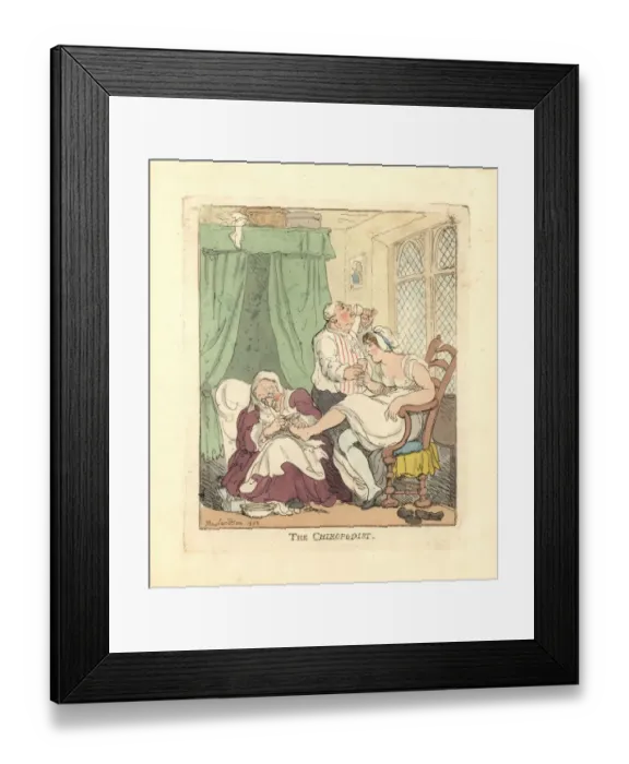 Framed Print : Woman having her feet treated painfully by a chiropodist Framed Print : Woman having her feet treated painfully by a chiropodist