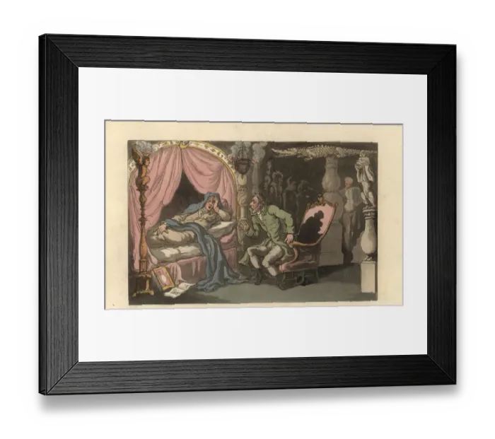 Framed Print : English gentleman consulting a somniloquist, 18th century Framed Print : English gentleman consulting a somniloquist, 18th century