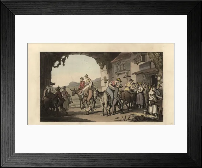 Framed Print : Riders at a donkey post-house, France, 18th century