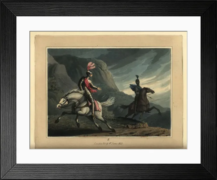 Framed Print : Medieval knights in armour on horseback on a stormy night Framed Print : Medieval knights in armour on horseback on a stormy night