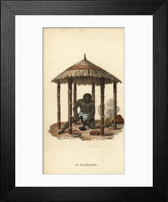 Framed Print : Blacksmith or goldsmith at work, Senegambia, 18th century Framed Print : Blacksmith or goldsmith at work, Senegambia, 18th century