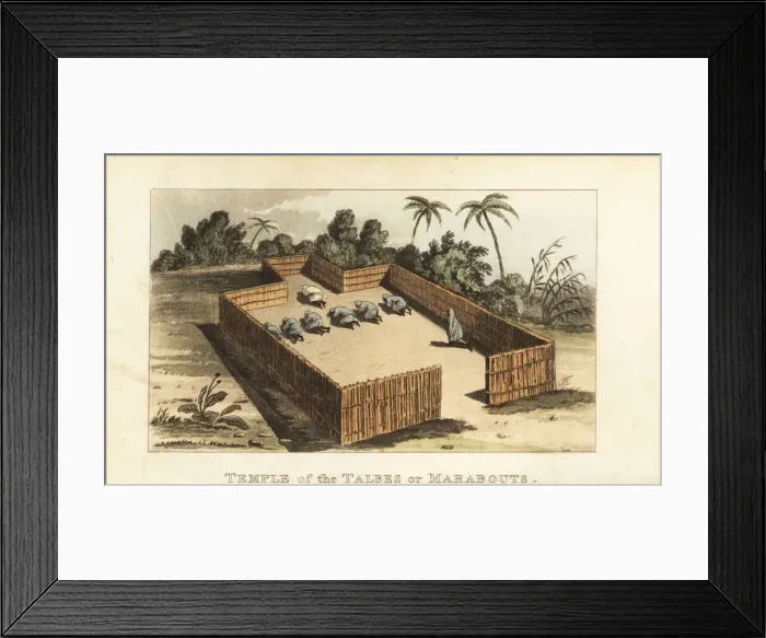 Framed Print : Muslims at prayer in a mosque, Senegal, 18th century Framed Print : Muslims at prayer in a mosque, Senegal, 18th century