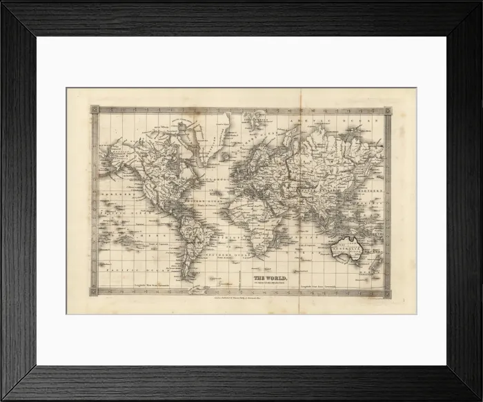Framed Print : Map of the World Framed Print : Map of the World