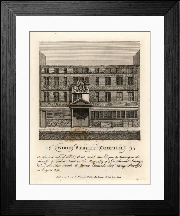 Framed Print : Wood Street Compter, 18th century