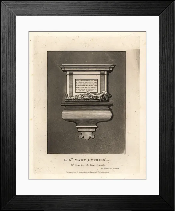 Framed Print : Grave effigy and monument to William Emerson, died 1575 Framed Print : Grave effigy and monument to William Emerson, died 1575