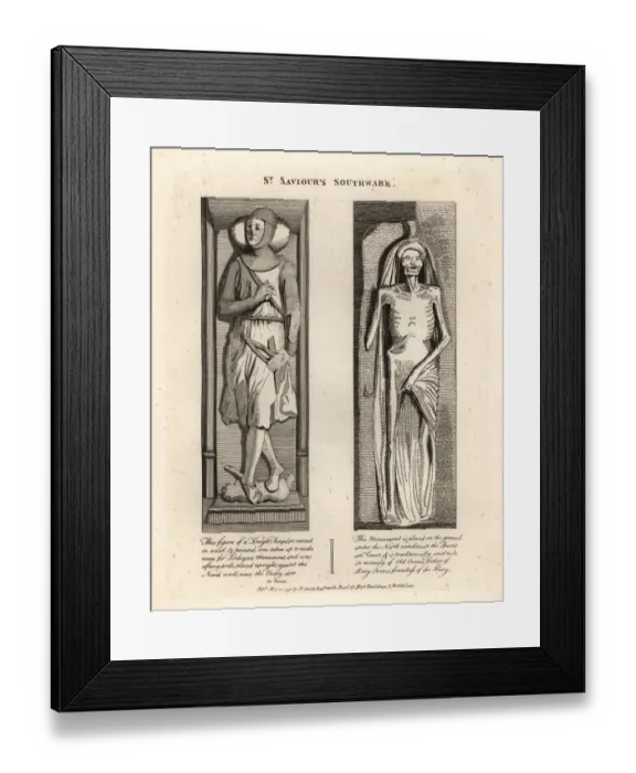 Framed Print : Grave effigies in St. Saviours Southwark Framed Print : Grave effigies in St. Saviours Southwark