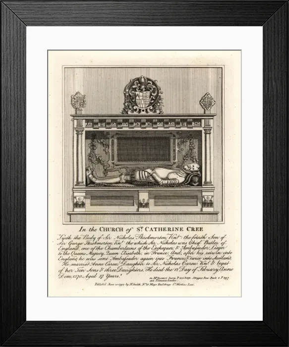 Framed Print : Grave effigy of Sir Nicholas Throkmorton, St. Catherine Cree Framed Print : Grave effigy of Sir Nicholas Throkmorton, St. Catherine Cree
