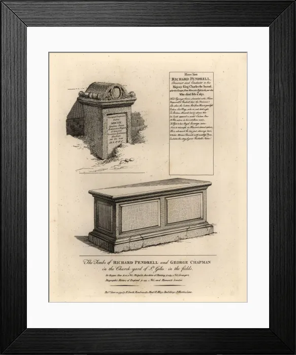 Framed Print : Tombs of Royalist Richard Penderel and poet George Chapman Framed Print : Tombs of Royalist Richard Penderel and poet George Chapman