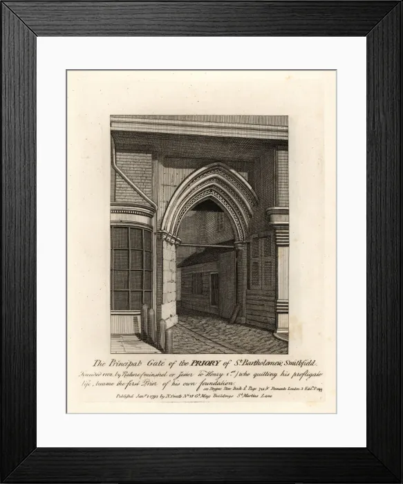 Framed Print : The Principal Gate of the Priory of St. Bartholomew Framed Print : The Principal Gate of the Priory of St. Bartholomew