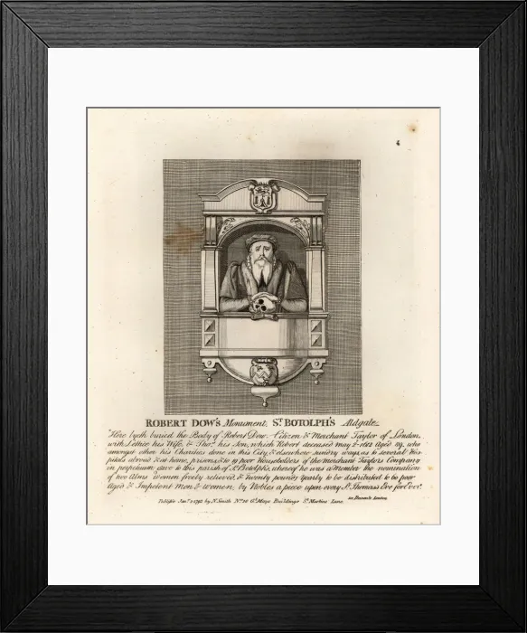 Framed Print : Monument to Robert Dow in St. Botolph s, Adgate Framed Print : Monument to Robert Dow in St. Botolph s, Adgate