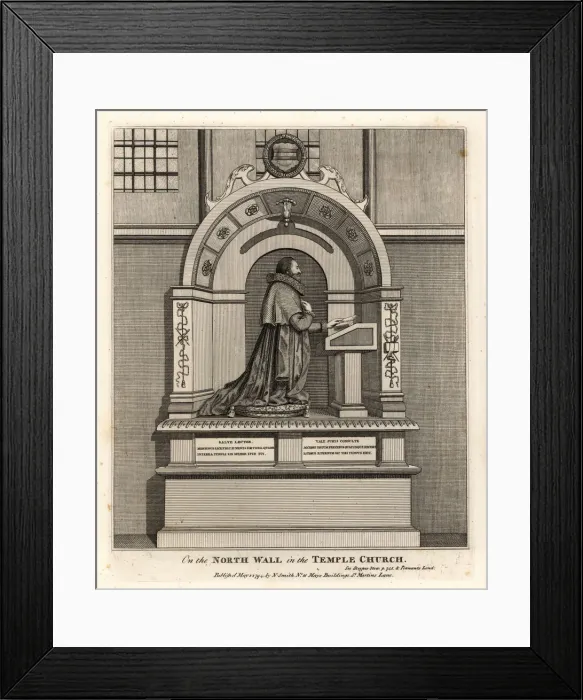 Framed Print : Monument to lawyer Richard Martin in the Temple Church Framed Print : Monument to lawyer Richard Martin in the Temple Church
