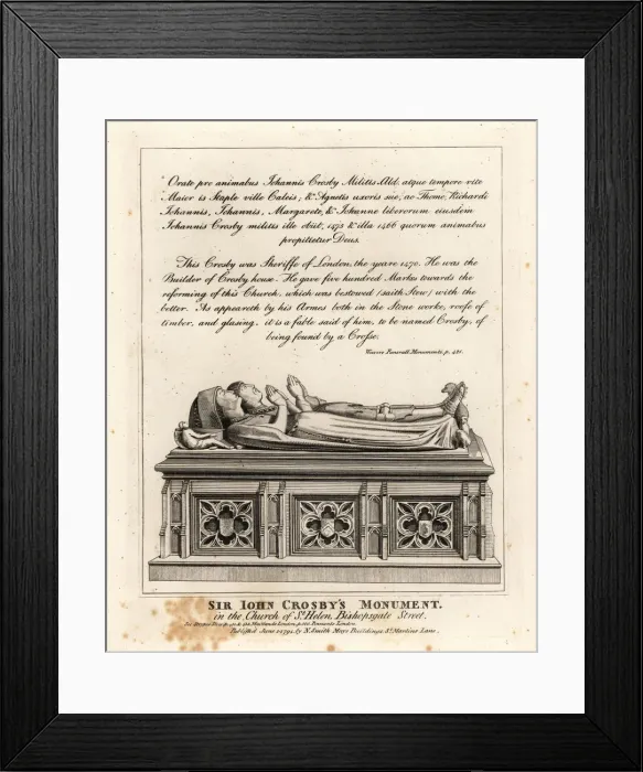 Framed Print : Sir John Crosbys monument in the church of St. Helen Framed Print : Sir John Crosbys monument in the church of St. Helen