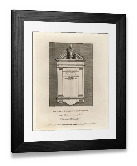 Framed Print : Sir Paul Pindars monument in St. Botolph s, Bishopsgate Framed Print : Sir Paul Pindars monument in St. Botolph s, Bishopsgate