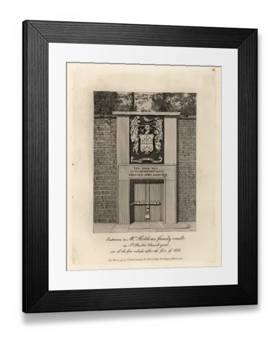 Framed Print : Entrance to Mr. Holdens Family Vault in St. Bride s Framed Print : Entrance to Mr. Holdens Family Vault in St. Bride s