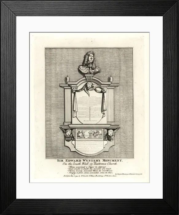 Framed Print : Monument of Sir Edward Wynter, died 1685 Framed Print : Monument of Sir Edward Wynter, died 1685