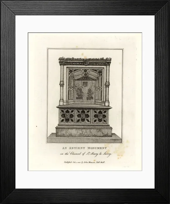 Framed Print : Ancient monument in the chancel of St. Mary le Savoy Framed Print : Ancient monument in the chancel of St. Mary le Savoy