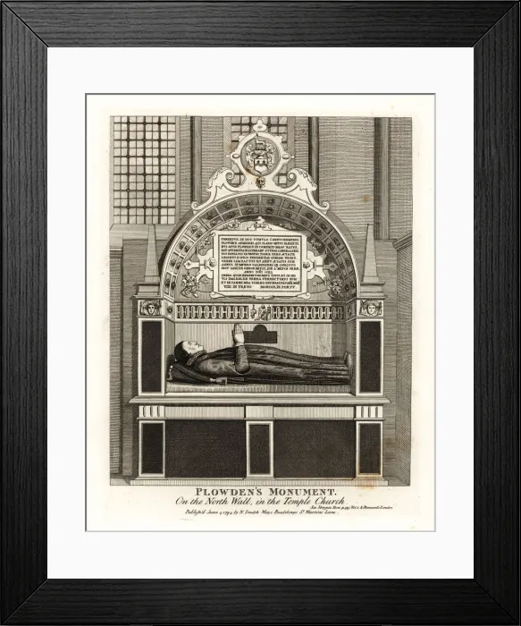 Framed Print : Edmund Plowdens monument in the Temple Church Framed Print : Edmund Plowdens monument in the Temple Church