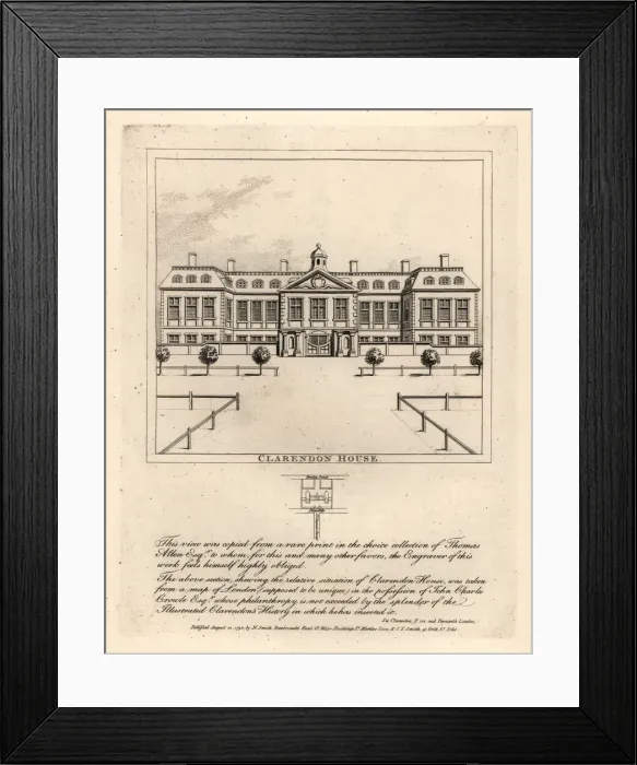 Framed Print : View of Clarendon House, 17th century Framed Print : View of Clarendon House, 17th century