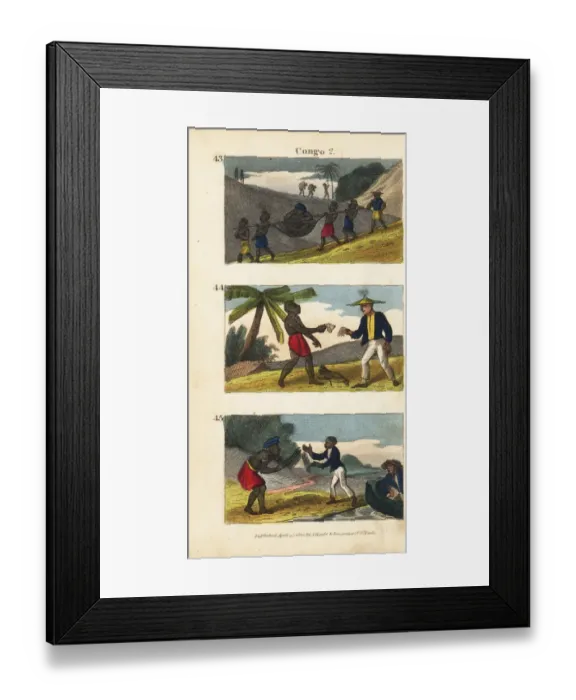 Framed Print : Scenes from the Congo, Africa, 1820 Framed Print : Scenes from the Congo, Africa, 1820