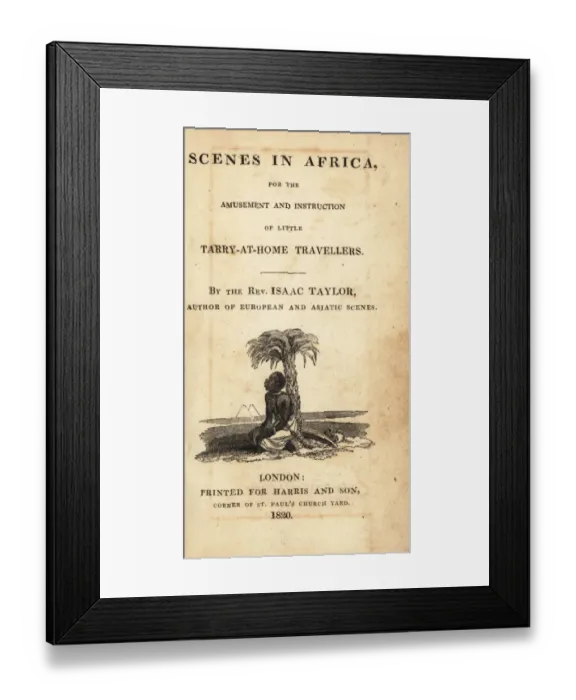 Framed Print : Title page with vignette of enslaved man Framed Print : Title page with vignette of enslaved man