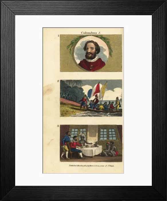 Framed Print : Christopher Columbus exploring the West Indies Framed Print : Christopher Columbus exploring the West Indies