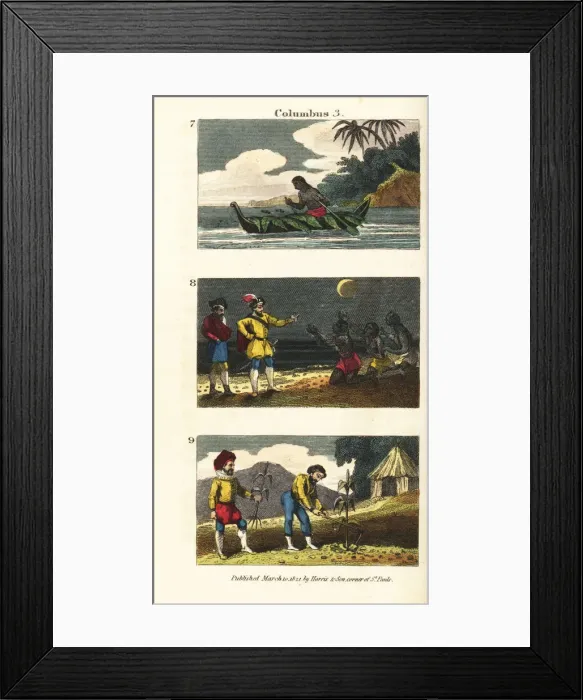 Framed Print : Christopher Columbus on Hispaniola