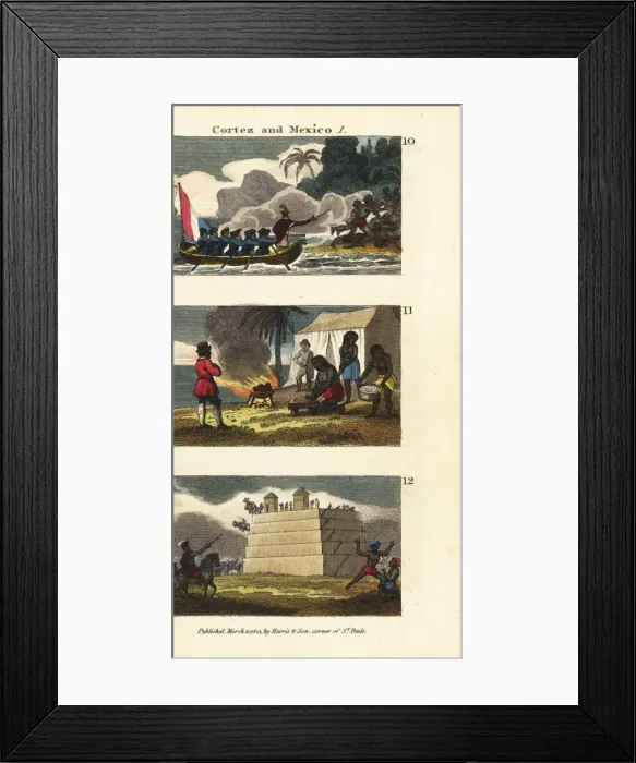 Framed Print : Hernan Cortez in Mexico