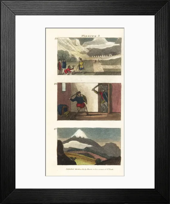 Framed Print : Scenes from Pizarros exploration of Peru Framed Print : Scenes from Pizarros exploration of Peru