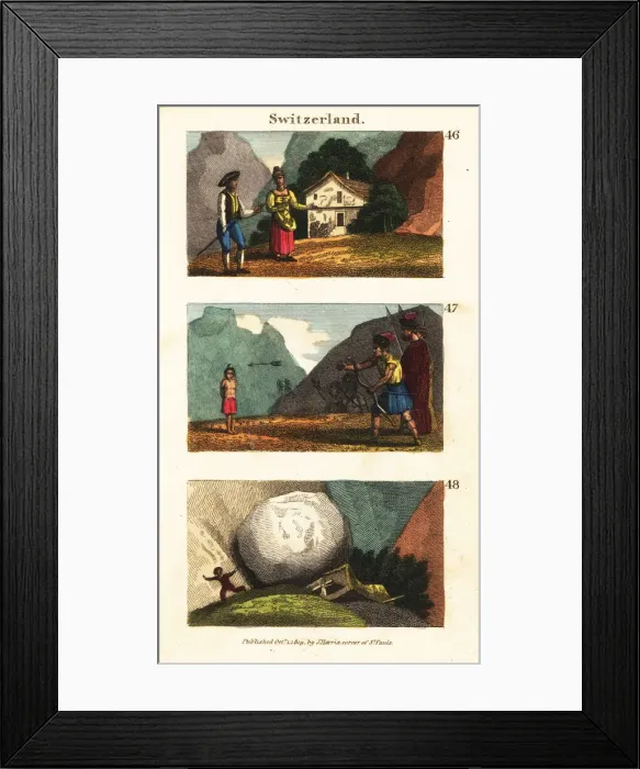 Framed Print : Historical views of Switzerland Framed Print : Historical views of Switzerland