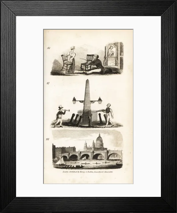 Framed Print : Chair-mender, News Boy, Flying Pieman and Blackfriar s Framed Print : Chair-mender, News Boy, Flying Pieman and Blackfriar s
