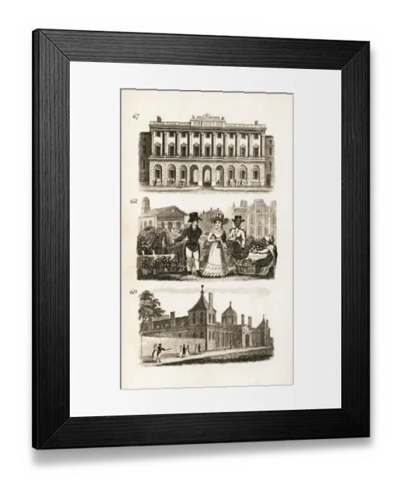 Framed Print : The Royal Academy, Covent Garden and the British Museum Framed Print : The Royal Academy, Covent Garden and the British Museum